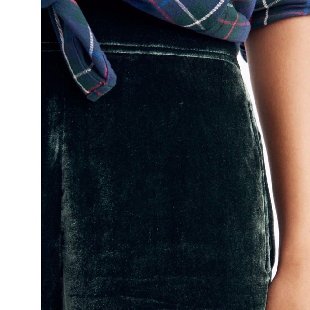 Madewell Velvet Huston Pull-On Crop Pants Women’s Size Medium in Smoky Spruce - Picture 4 of 12